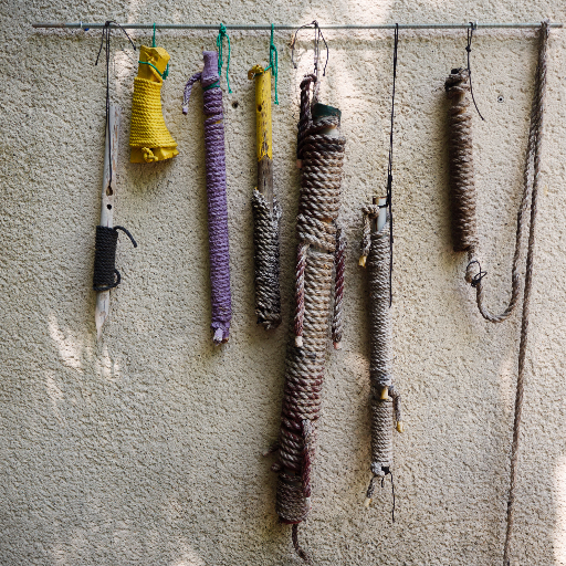 Found objects and tools mounted on a wall — traces of a working practice