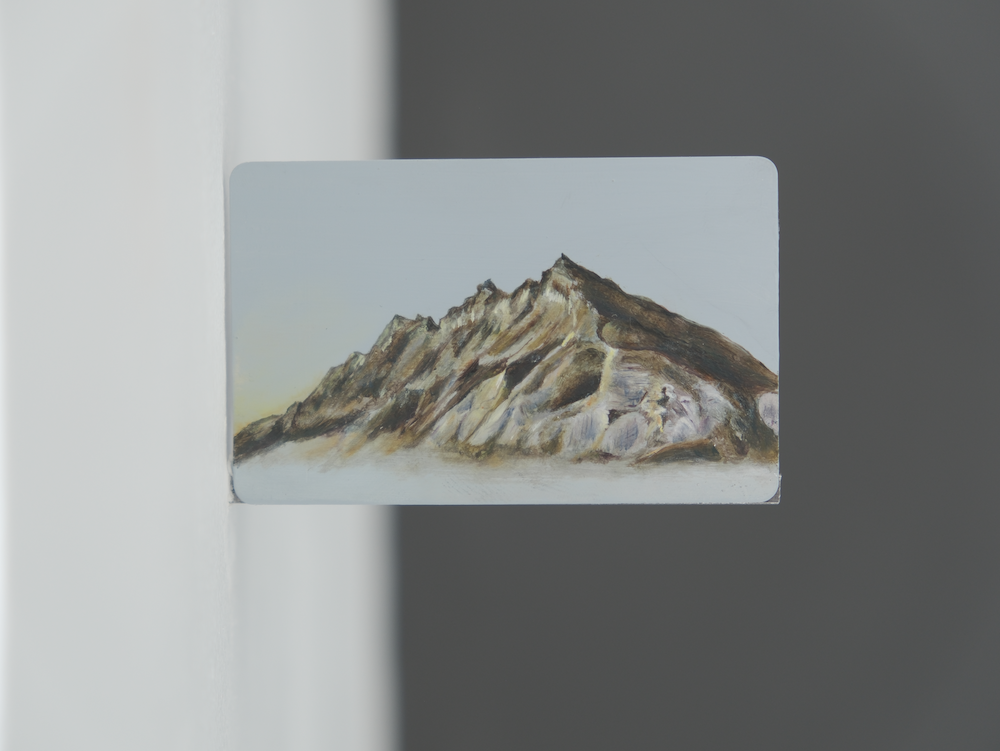 Había mucha neblina o humo o smog o no se qué — oil on telephone card, 2026