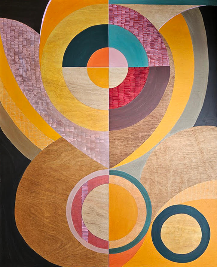 Bloomin' Summer — colour pigment and polymers on wood panel, 80 × 100 cm, 2025