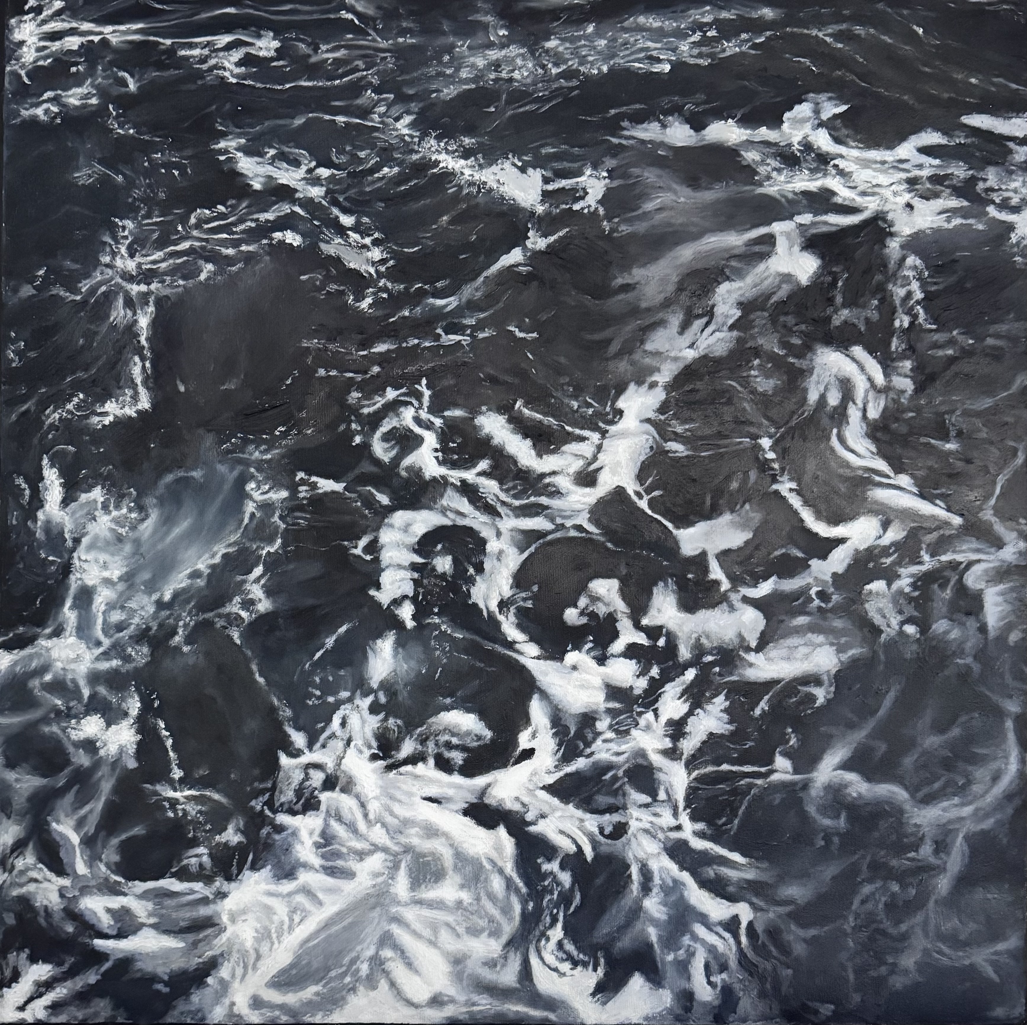 El Mar Hirviendo, oil on canvas, 70 × 70 cm, c. 2021
