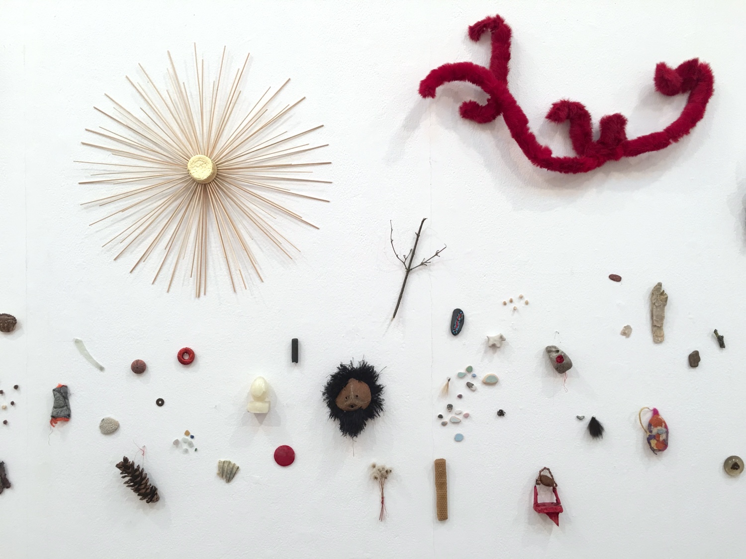 Star and red antler objects, PhD exhibition 2018