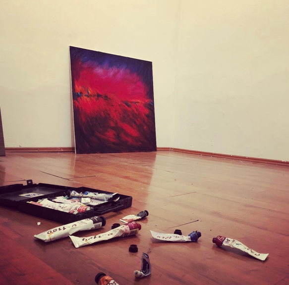 Gordana Zikic — painting from the same source photograph. Three versions of one night.